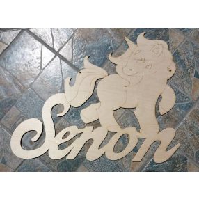 Unikornis egyedi névvel 55x43cm