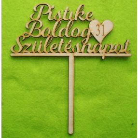 Boldog születésnapot egyedi névvel és számmal 15x16 cm