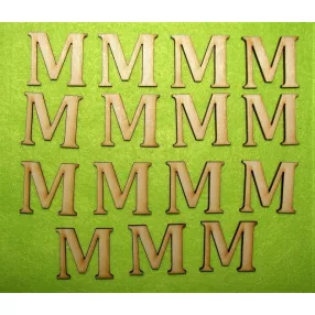 Natúr fa 3cm   M betű 	15db/csomag	 3 cm magasság