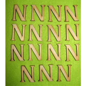 Natúr fa 3cm   N betű 	15db/csomag	 3 cm magasság