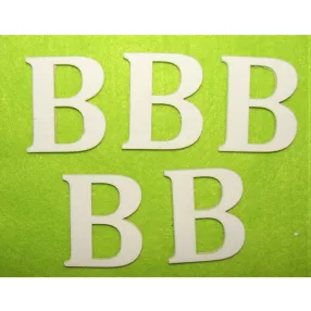 Fehér  fa  B betű 5db/csomag	5cm  