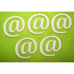 Fehér  fa  @ betű 5db/csomag	5cm  