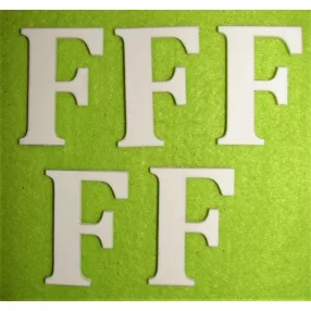 Fehér fa  F betű 5db/csomag	5cm  