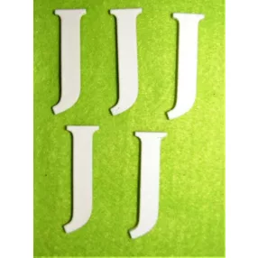 Fehér  fa  J betű 5db/csomag	5cm  