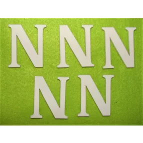 Fehér  fa  N betű 5db/csomag	5cm  