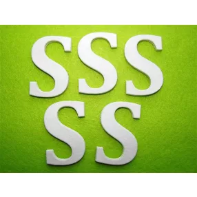  Fehér fa betű  S	5db/csomag	5cm 