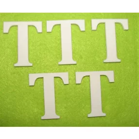 Fehér    fa  T betű 5db/csomag	5cm  