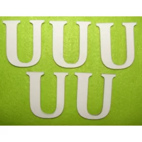  Fehér  fa  U betű 5db/csomag	5cm   