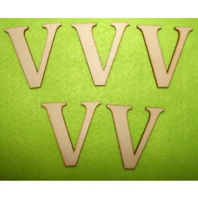 Natúr fa betűk  V	5db/csomag	5cm 