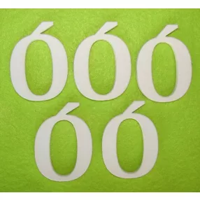 Fehér fa 5cm   Ó betű	5db/csomag	5 cm 