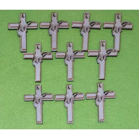   Nyomtatott fa Kicsi Pillangós fa kereszt	10db/csomag	3,8x5cm 