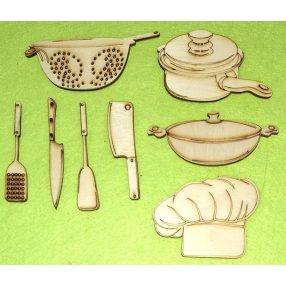   	Natúr fa Szakács szett	1szett	Sapka 7x5 cm tészta szűrő 9x3,5 cm,bárd 2x6,5cm vastagság 3mm		