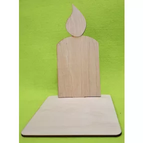   Natúr fa Talpas Gyertya	  1 db	15x22cm Magasság Talp:15x15cm szélesség vastagság 3mm		