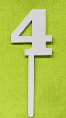 Fehér fa beszúrós 4 szám kövér	1db/csomag	18cm vastagság 3mm
