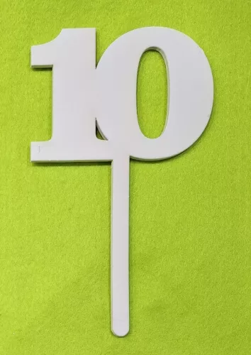 Fehér  fa beszúrós 10 szám kövér	1db/csomag	18cm vastagság 3mm