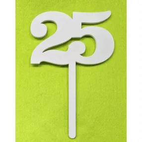   Fehér fa beszúrós 25 szám kövér	1db/csomag	18cm vastagság 3mm