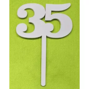   Fehér fa beszúrós 35 szám kövér	1db/csomag	18cm vastagság 3mm