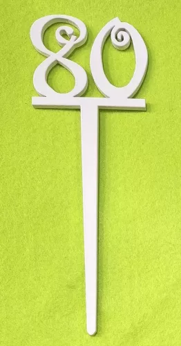 Fehér  fa beszúrós 80 vidám szám	1db/csomag	18x6,5cm vastagság 3mm