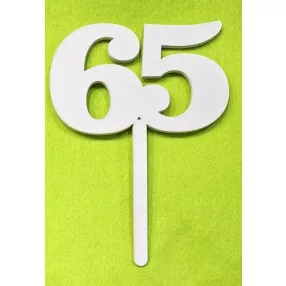   Fehér fa beszúrós 65 szám kövér	1db/csomag	18cm vastagság 3mm