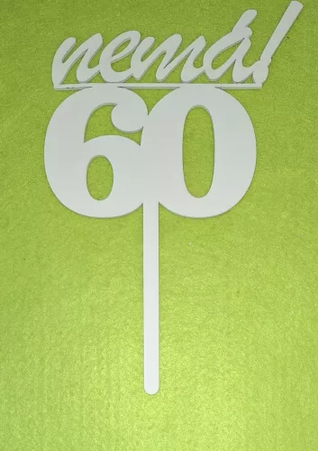 Fehér fa beszúrós Nemá! Felirattal 60 szám kövér	1db/csomag	