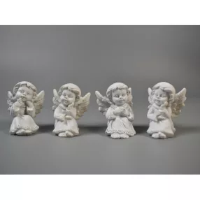   Angyal üldögélő kicsi fehér 4db/ csomagmélység 9cm magasság 11cm széllesség 6,5 cm