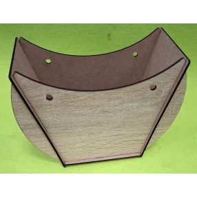   Lapraszerelt ridikül, Barna Deszkás alap ,1szett	széleség 19 cm  magasság 14cm mélység 7,5cm anyag  vastagság 2,5mm			