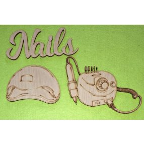   Akcios	Natúr fa Manikűr szett 2	1szett	Felirat 16x6,6cm lámpa 12x8 cm gép 17x11cmvastagság 3mm		