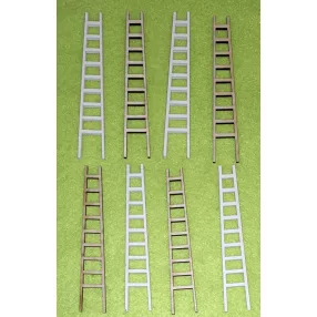   	Natúr és fehér  fa létra közepes	 8db	9,5x1,8cm vastagság 3mm