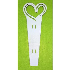  Kicsi Szálas fehér virágtartó szívvel 	1db	29x11cm vastagság 2,5mm