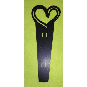   Kicsi Szálas fekete virágtartó szívvel 	1db	29x11cm vastagság 2,5mm