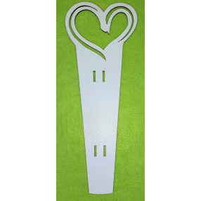   Nagy Szálas fehér  virágtartó szívvel 	1db	39x14,5cm vastagság 2,5mm