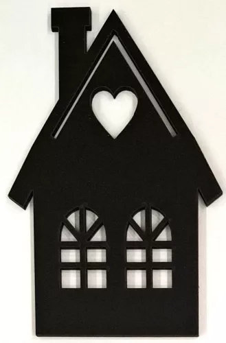 Fekete  nagy  házikó 		8x12 cm vastagság 2,5 mm