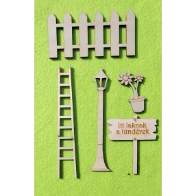 Natúr fa  Tündérkert kellékek	5db/csomag	15cm