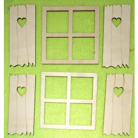   Natúr fa kocka ablak ,palettával	2 szett/csomag	11,5cm cm vastagság 3mm