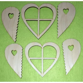   Natúr fa tündérablak,szíves palettával	2 szett/csomag	 11x11 cm vastagság 3mm