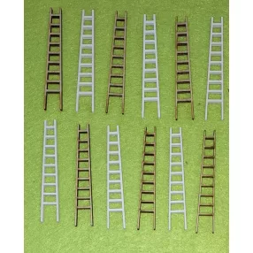   Fehér és natúr fa Mini létra	12db/csomag	1,3x7cm vastagság 3mm