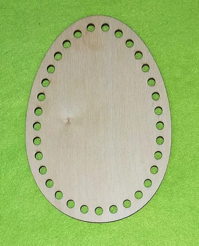 11x15cm Natúr,nyír rétegelt lemez horgolható Tojás      6mm lyukkal	1db	 vastagság 3mm