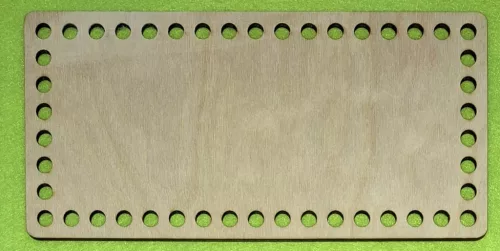 21x10cm  Natúr,nyír rétegelt lemez Horgolható Téglalap Zsebkendő tartó dobozhoz  7mm lyukkal	1db	vastagság 3mm