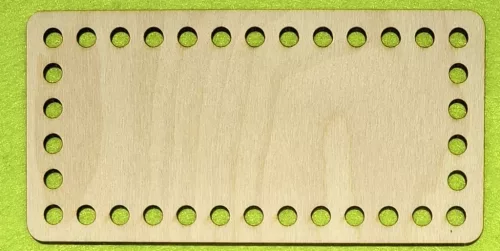 15x7,5 cm  Natúr,nyír rétegelt lemez Horgolható Téglalap Kicsi Zsebkendőtartó alap 6mm lyukkal	1db	vastagság 3mm