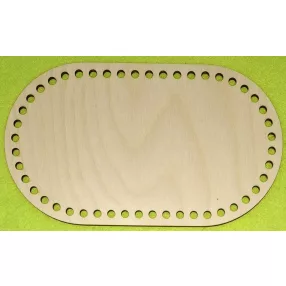   22,5x12,5 cm Natúr,nyír rétegelt lemez Horgolható Ovális  Zsebkendőtartó alap  6mm lyukkal	1db	 vastagság 3mm