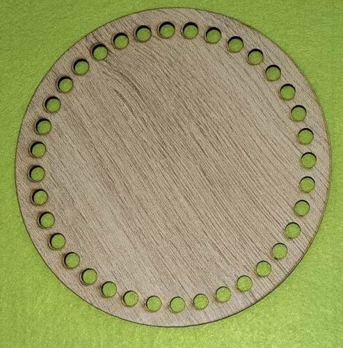 Hdf Sonoma mintás ,fa alapú HDF(nem tömörfa)  Kerek Horgolható alap  7,5mm lyukkal	1db	16cm vastagság 2,5mm