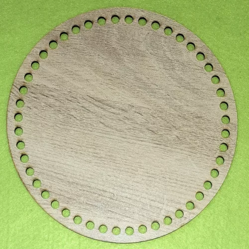 Hdf Sonoma mintás ,fa alapú HDF(nem tömörfa) 10cm  Kerek Horgolható alap  7,5mm lyukkal	1db	21,5x21,5m vastagság 2,5mm