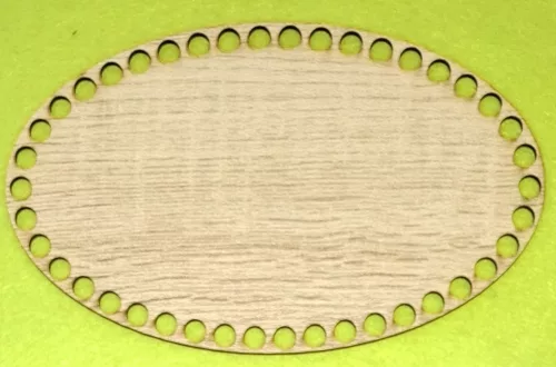 Hdf Sonoma mintás ,fa alapú HDF(nem tömörfa) 10cm  Ovális  Horgolható alap  8 mm lyukkal	1db	20x12cm vastagság 2,5mm