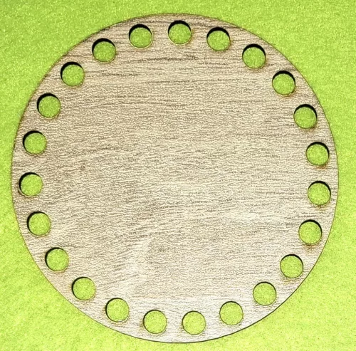 Hdf Sonoma mintás ,fa alapú HDF(nem tömörfa) 10cm  Kerek Horgolható alap 7mm lyukkal	1db	10cm vastagság 2,5mm