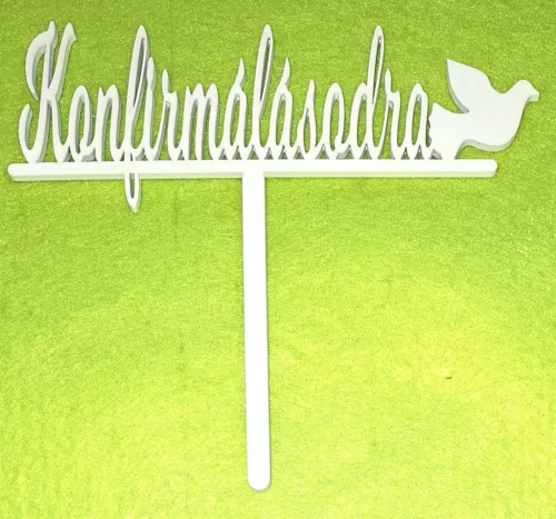 Fehér fa beszúrós dísz Konfirmálásodra 	1db/csomag	16x15cm vastagság 3mm