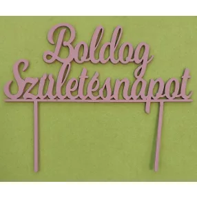   Mályva  színű nyír rétegelt lemez  Boldog születésnapot  beszúrós	1db	21x16cm vastagság 3mm