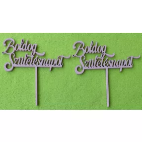   Beszúrós Rózsaszín színű  színű  fa alapú HDF(nem tömörfa)   Boldog születésnapot	2 db	10,5x10cm