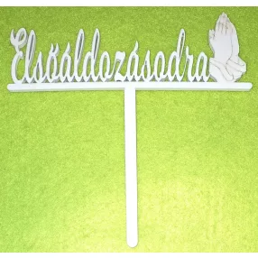   Fehér fa beszúrós dísz Elsőáldozásodra	1db/csomag	16x15cm vastagság 3mm