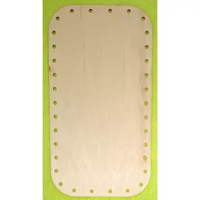   Natúr fa Kosár alap Lekerekített szélü téglalap	1db	18x33 cm .32db -6mm lyukkal  vastagság 3mm