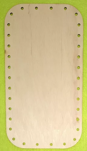 Natúr fa Kosár alap Lekerekített szélü téglalap	1db	18x33 cm .32db -6mm lyukkal  vastagság 3mm